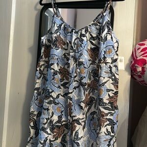 Maternity sleeveless floral jumpsuit